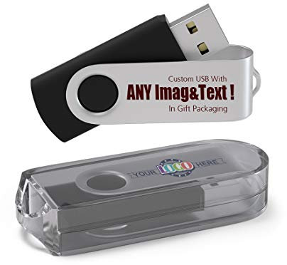 MEINAMI 100 Stück 32GB USB Stick Personalisiert USB 2.0 Speicher Stick - Schwarz