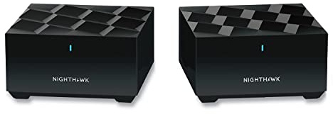 Ubcwin NETGEAR Nighthawk 全家用网眼 WiFi 6 系统 (MK62) - AX1800 路由器带1个卫星扩展器，覆盖范围高达3000平方英尺和25+设备，MK62-100NAS