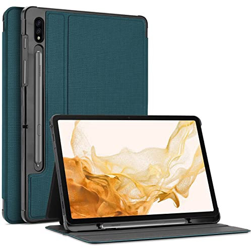 ProCase Case for Samsung Galaxy Tab S8 Plus 2022/ Tab S7 Fe 2021/ Tab S7 Plus 2020 with Pen Holder, Lightweight Slim Protective Cover Business Folio Multi-Angle Viewing -Teal