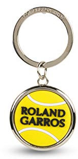 ROLAND GARROS - Porte-Clés Balle Gomme Porte Clef De Qualité - Porte Clé Coloris Jaune - Anneau Porte Clé en Acier Robuste