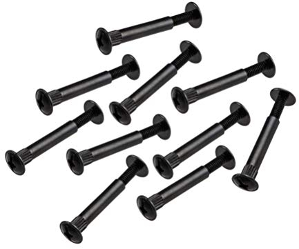 Gedotec Vis pour meubles M4 | Vis à douille | Vis de raccordement acier noir mat | Épaisseur du bois 32-42 mm | Connecteur d'armoire Phillips PZ2 et lame plate | 20 Pièces