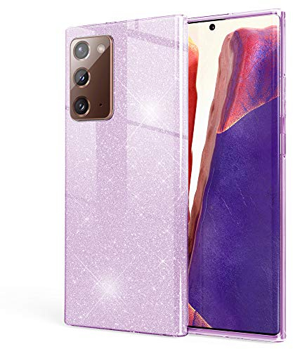 NALIA Brillante Housse Compatible avec Samsung Galaxy Note 20 Coque, Glitter Case Bling Cover Telephone Portable Protection, Anti-Choc Bumper Etui Couverture Protege Paillettes, Couleur:Lilas
