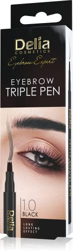 Delia Cosmetics - Estuche marcador para Brwi Eyebrow Expert 24h - Negro - Durabilidad excepcional - Consigue el resultado Italia adicional - 1,3 g
