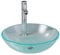 vidaXL Waschbecken mit Wasserhahn Ablaufgarnitur Spülbecken Waschtisch Waschschale Aufsatzwaschbecken Badezimmer Mattiertes Hartglas