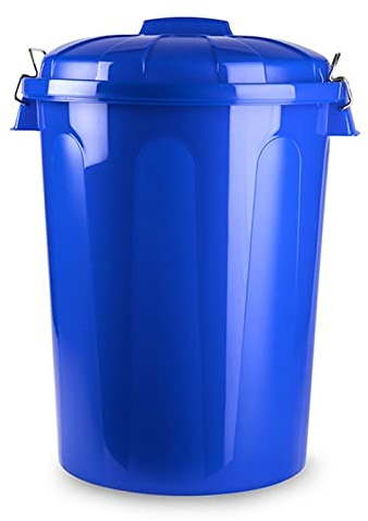 AC - Cubo de Basura con asas metálicas 70L - Exterior e interior - Cubo Reciclar - Cubo de almacenaje - Fabricado en plástico Resistente. - Ideal para el hogar, trabajo, hostelería, etc. Color Azul