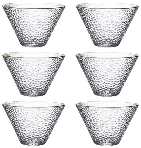 6 Stück Eisbecher Glas Set, Mini Glas Eisschalen Dessertbecher Eiscremegläser Transparent Dessertgläser, Wiederverwendbar 230ML Dessertschalen Für Eiscreme, Desserts, Vorspeise, Cocktails, Obst