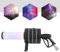 Konfetti Maschinen, Konfetti Kanone mit Akku und Ladegerät, Handkanone, LED, farbig, CO2-Sprühen, für Disco,Wedding, Stage Effect
