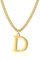 Symretie Goldkette mit Buchstaben D,14K Gold Vergoldet Initial Halskette,Edelstahl Kette mit D,Gold kettenanhänger kette für Damen Mädchen