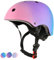 LOKJIJI Casco da bici regolabile per bambina bambini Con gradiente di colore, Casco protettivo per ragazze ragazzi per multisport skateboard monopattino ciclismo pattinaggio (Viola, S)