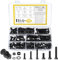 135 STK M6 M8 Sechskantschrauben Muttern Set, Maschinenschrauben und Muttern und Unterlegscheiben Set, Metrisch Sechskant Gewindeschrauben mit Muttern Set mit Unterlegscheiben Sortiment Kit, Schwarz