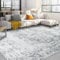 Capslpad 200x300cm Large Modern Abstract Rugs Living Room Non-slip Area Rug Short Pile Faux Wool Bedroom Carpet Lightweight Washable Minimalist Floor Carpet for Living Room Bedroom Office Decor, Grey