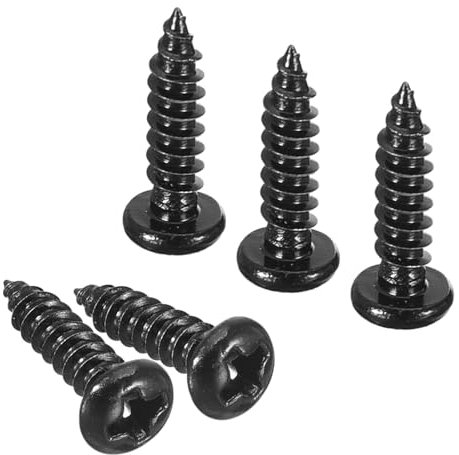 TOP-VIGOR 100Pcs Self Tapping Screws, M3 Phillips Pan Head Screw, 12mm Round Head Tapping Screws, Stainless Steel Machine Wood Fasteners Bolts for Wood, Drywall, plastic, Furniture, Repairing, Black