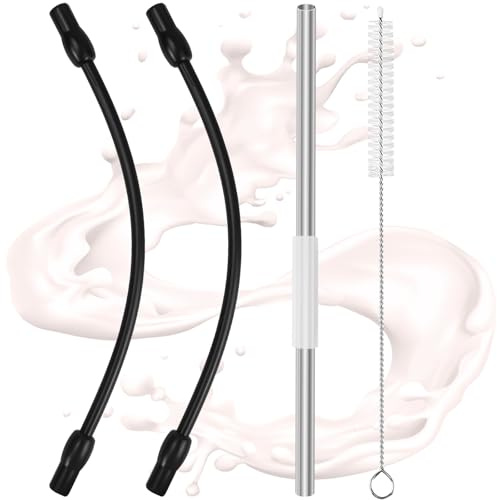 FLEXNOVA Milchschlauch Kompatibel mit Siemens eq6 Series Kaffeevollautomat Zubehör, Milchschläuche Edelstahles Milchrohr und Reinigungsbürste Set Ersatzteil von Siemens eq6 plus s700, Bosch Veroaroma