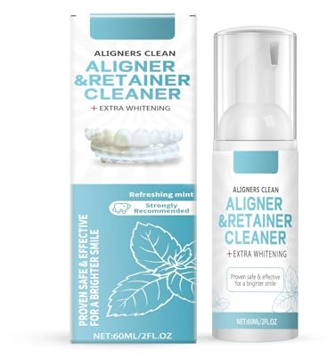 Aligner & Retainer Cleaner Foam 60ML Mint Flavor Deep Clean Fresh Breath for Braces Dentures No Rinse(1PCS)
