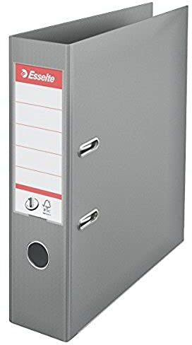 Esselte Lever Arch File PVC Slotted 70mm Spine A4 Grey Ref 48068 [Pack 10]