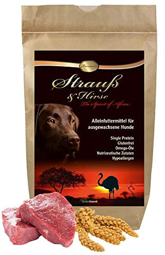 Schecker Trockenfutter - Strauß & Hirse Premium - Strauss - hypoallergen - für Junghunde - Adult und Seniorhunde - 1,5 kg