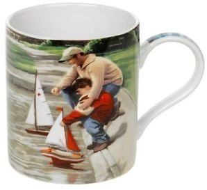 A Man's Life Dad & Son with Boats Fine China Mug in matching Gift Box LP33042