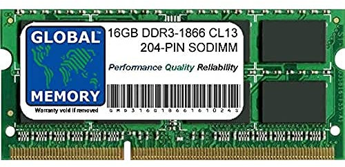 16GB DDR3 1866MHz PC3-14900 204-PIN SODIMM Memoria RAM para Ordenador PORTÁTILES/NOTEBOOKS