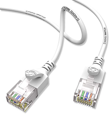 AIXONTEC Cat6 20m Gigabit Ethernet Netzwerkkabel Weiß dünnes lan Kabel mit 2,8 mm Kabeldurchmesser 250 MHz für Switch Router Modem Patchpanel Access Point X-box IP Kamera ps4 smart tv pc