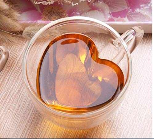 YEZINB Schöne Schnapsglas Wasserflasche Zitronensaft Tasse Drinkware Tee Becher Doppelwandige Glas Kaffeetasse Champagner Gläser Milch Tassen, 180 ML