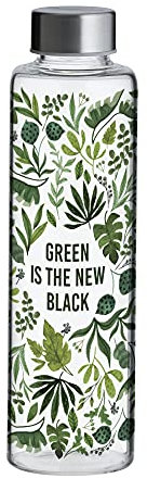 Typhoon PURE NEW BLACK Trinkflasche aus Glas, 600 ml