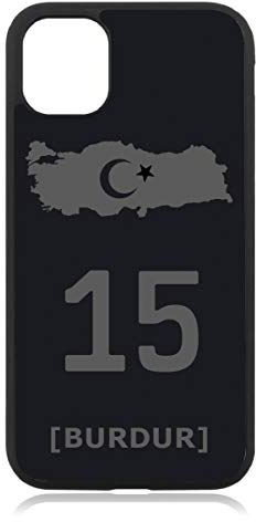 aina Kompatibel mit iPhone 11 Türkiye Türkei 15 Burdur Mattschwarz Schwarz Silikon Handyhülle Case Hülle Cover