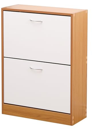 AVC Designs 2 Draw Shoe Cabinet Pine & White