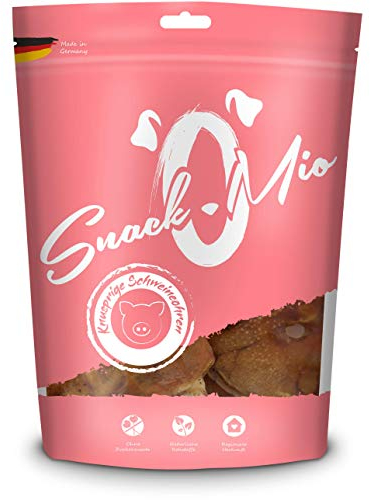 SnackOMio – Premium Hundesnack – knusprige Schweineohren, getreidefrei, 1er Pack (1 x 500 g)