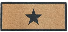 loft1850 Double Natural Coir Doormat with Charcoal Star & Border | Indoor Non Slip With PVC Backing | Entrance Mat | Stylish Welcome Door Mat | Hallway Doormat | Doormat