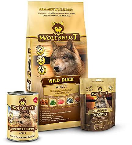 Wolfsblut - Wild Duck Trockenfutter Mixpaket 2 kg + 395g + 225g - Trockenfutter - Hundefutter - Getreidefrei - Probierpaket