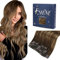 Fshine Invisible Clip Extensions Echthaar 50cm 120g Echthaar Extensions Clip Balayage Schokoladenbraun bis Karamellblond 7 Stücke Echthaarverlängerungen für den Alltag Farbe 4 24 4