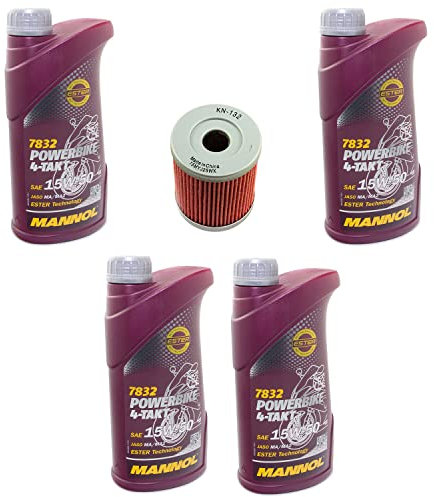 Motoröl Set 15W50 4 Liter + Ölfilter KN132 für Beta