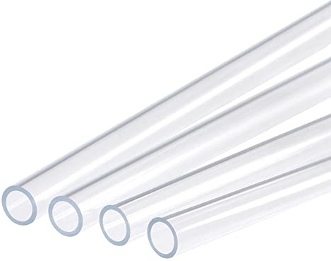sourcing map Acrylic Pipe Rigid Round Tube Clear 12mm ID 16mm OD 3.3ft for Lighting, Models, Plumbing, Crafts 4 Pack