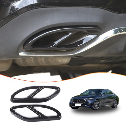 METYOUCAR Edelstahl Auto Endschalldämpfer Auspuffrohr Ausgang Abdeckung Fit für Mercedes Benz A/B/C/E/CLA/CLS/GLC/GLE/GLS (Schwarz)