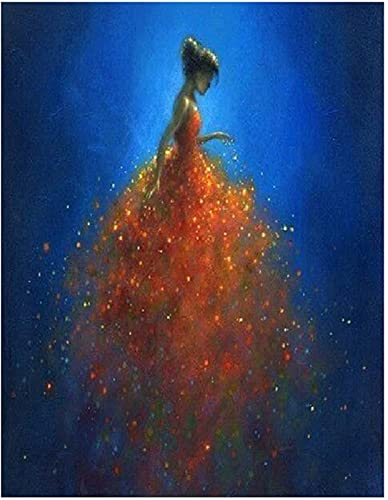 KUNOVO Diamond Painting Kit Completo Chica de Cristal 80x120cm/32x48inch Round Drill Cuadros Diamantes 5D, Rhinestone Bordado Punto de Cruz Arte Manualidades Decoración Pared de La Sala Estar Oficina