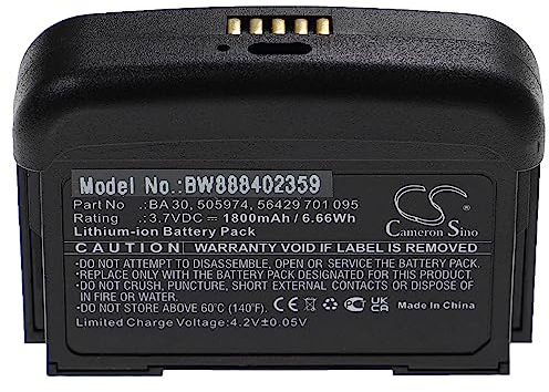 vhbw Akku Ersatz für Sennheiser 505974, 56429 701 095, BA 30 für Digitales Funksystem, Digitale Taschensender (1800 mAh, 3,7 V, Li-Ion)