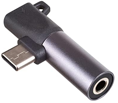 AKYGA Adaptador de Auriculares AK-AD-62 USB Tipo C a USB Tipo C/Jack de 3,5 mm para Android, Color Negro