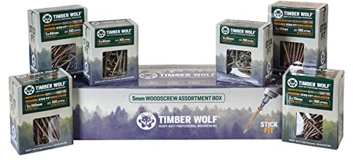 Timber Wolf Assortiment de 600 vis à bois 5 mm
