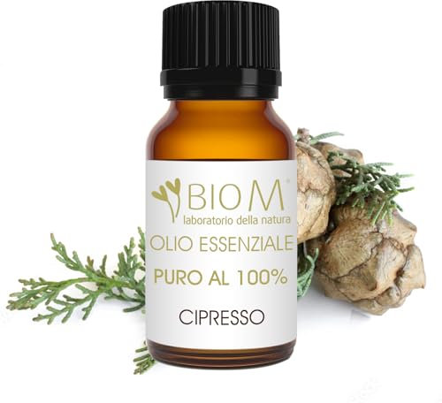 BioM Laboratorio della Natura - Olio Essenziale di Cipresso Puro 100% Naturale 10ml - Antisettico e Rilassante per Diffusori, Aromaterapia e Mal di Testa - Certificato OEBBD