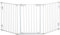 PawHut Pet Safety Gate 3 Panels Playpen Metal Fence with Walk Through Door White