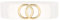 JasGood Damen Breiter Elastischer Taillengürtel Vintage Stretchy Kleid Gürtel Hüftgürtel mit Gold O-Ring Schnalle, Weiß, 80cm