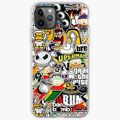 Select fashion South Park GTA Doodle Abstrakte Handyhülle bedruckt und entworfen für iPhone, kompatibel mit TPU, stoßfeste Schutzhülle, erhöhte Kanten, kratzfestes Design