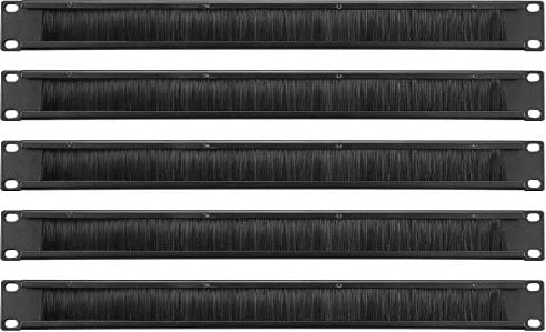 PATIKIL Brush Cable Manager 1U, 19 Inch, 5 Pack Horizontal Rack Mount Cable Management Strip Panel for Network Server Rack