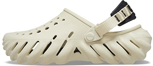 Crocs Unisex-Adult Echo Clogs, Bone/Black, 6 Men/8 Women