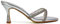 Womens Slip On Mule Heeled Sandals Ladies Stiletto Strappy Diamante Party Silver Shoes Size 6