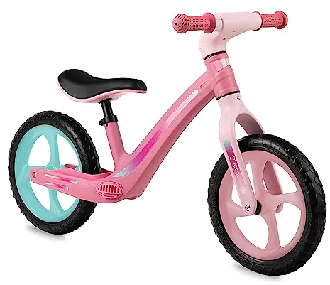 Momi MIZO Kinderlaufrad für Mädchen und Jungen (max. Körpergewicht 25 kg), Lauf-Zweirad mit pannensicheren Kunststoffrädern und Fußstützen, leichte Konstruktion – nur 3 kg