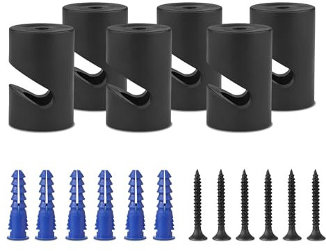 DC VOLTAGE 6 Pack Modern Ceiling Design Light V Hook Black Swag Pendant Chandelier Lighting Hook for Ceiling Wall Mount Fixture Dining Rooms Garages DIY Projects