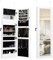 RELAX4LIFE Armoire à Bijoux Murale/Suspendue avec Miroir HD Plein Longueur & Éclairage LED, Miroir Porte Bijoux Accrochable Verrouillable, Grande Capacité pour Bracelets Colliers Bagues (Blanc)