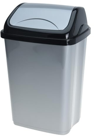 Abfalleimer Schwingdeckeleimer Mülleimer 5/10/16 L aus Kunststoff Schiebedeckel Abnehmbar Müllbehälter Abwaschbar, Größen:16 Liter