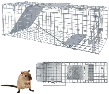 HSHa Rattenfalle und Marderfalle Lebendfalle Maus Drahtkäfig 62cm x 19cm x 22cm Tierfreundliche Lebendfalle für Innen & Aussen
